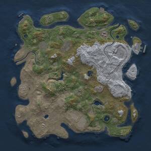 Thumbnail Rust Map: Procedural Map, Size: 4000, Seed: 1070268837, 14 Monuments