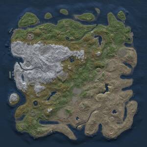 Thumbnail Rust Map: Procedural Map, Size: 4500, Seed: 789789978, 17 Monuments