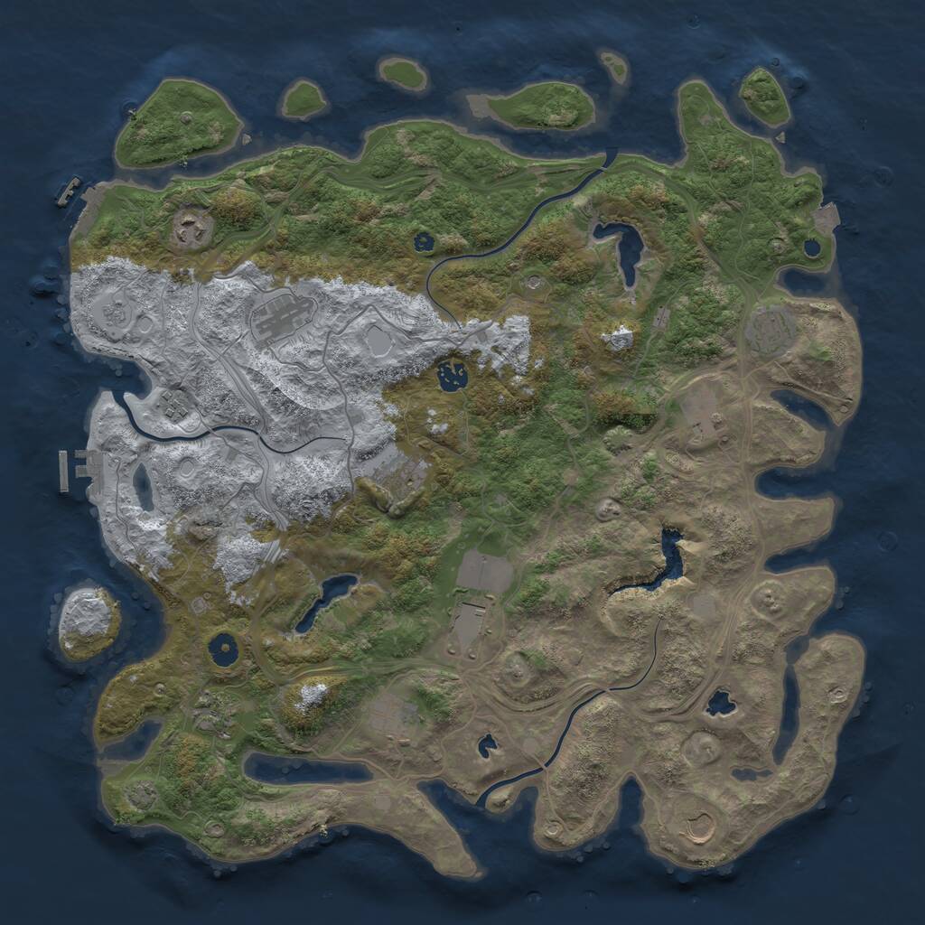 Rust Map: Procedural Map, Size: 4500, Seed: 789789978, 17 Monuments