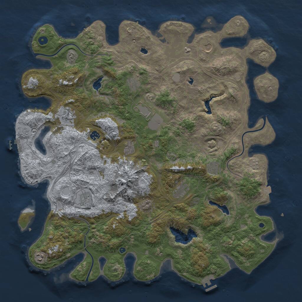 Rust Map: Procedural Map, Size: 5000, Seed: 1167060054, 17 Monuments