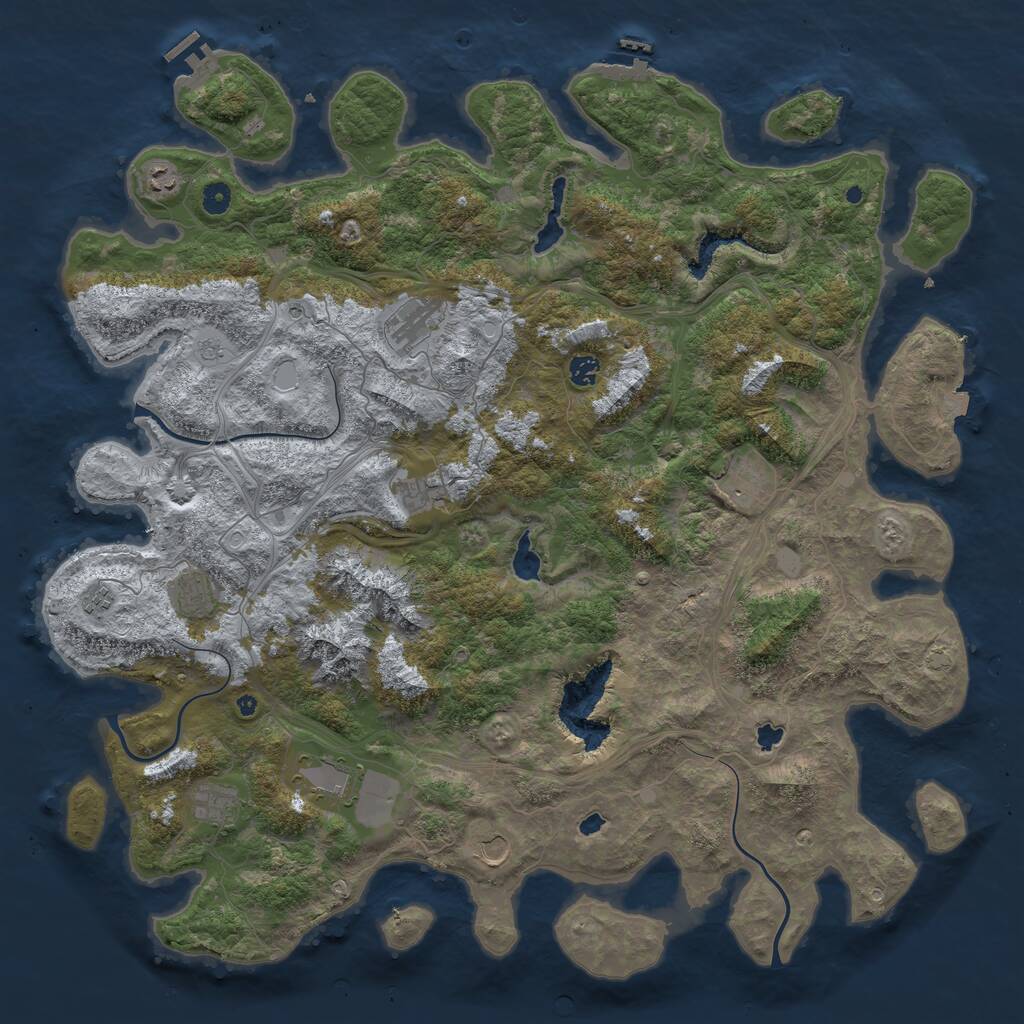 Rust Map: Procedural Map, Size: 5000, Seed: 2199, 16 Monuments