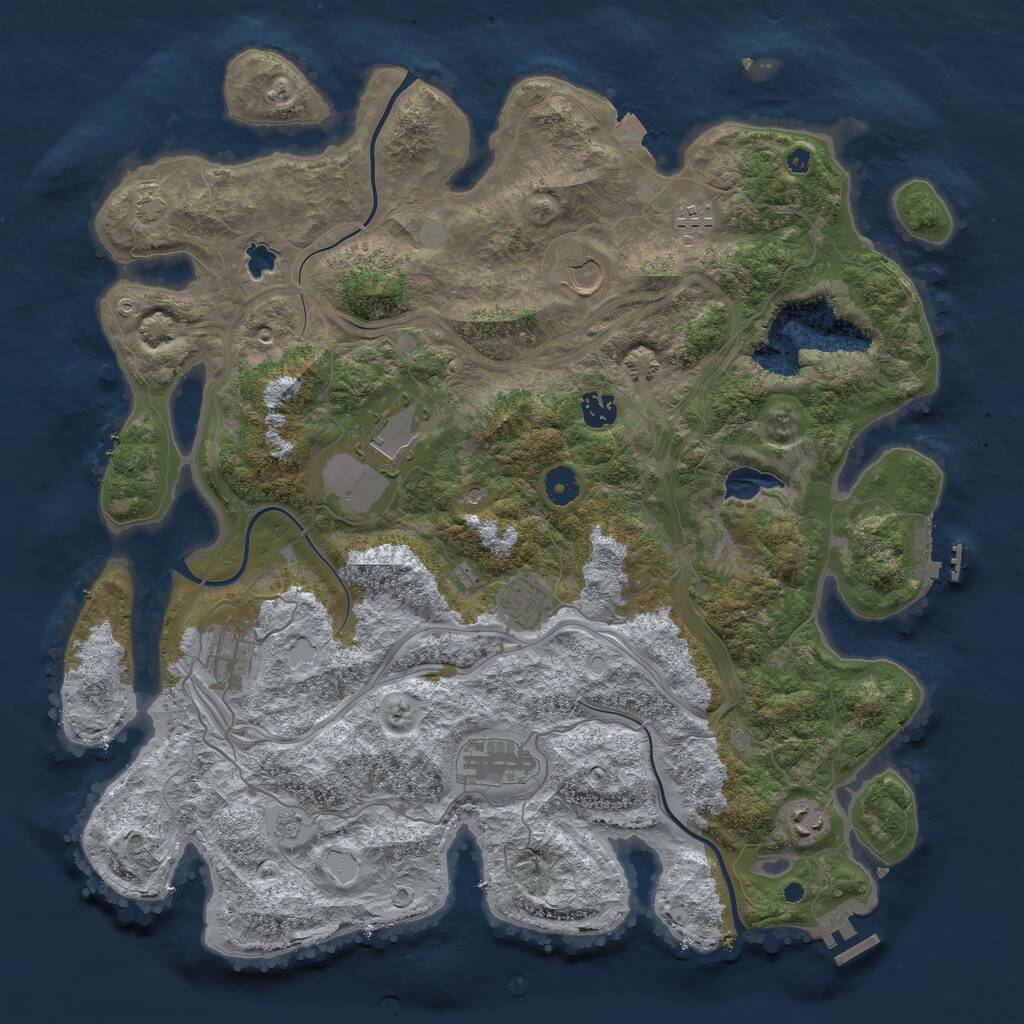 Rust Map: Procedural Map, Size: 4250, Seed: 853299250, 14 Monuments