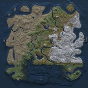 Thumbnail Rust Map: Procedural Map, Size: 4500, Seed: 1909628504, 17 Monuments