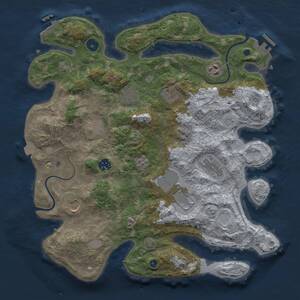 Thumbnail Rust Map: Procedural Map, Size: 3750, Seed: 1946009813, 15 Monuments