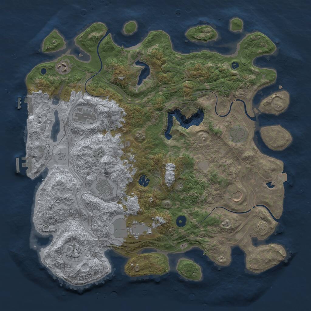 Rust Map: Procedural Map, Size: 4250, Seed: 660668, 15 Monuments