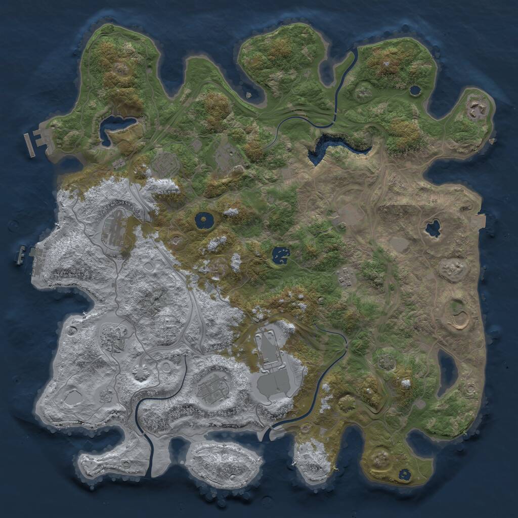 Rust Map: Procedural Map, Size: 4250, Seed: 402614021, 17 Monuments