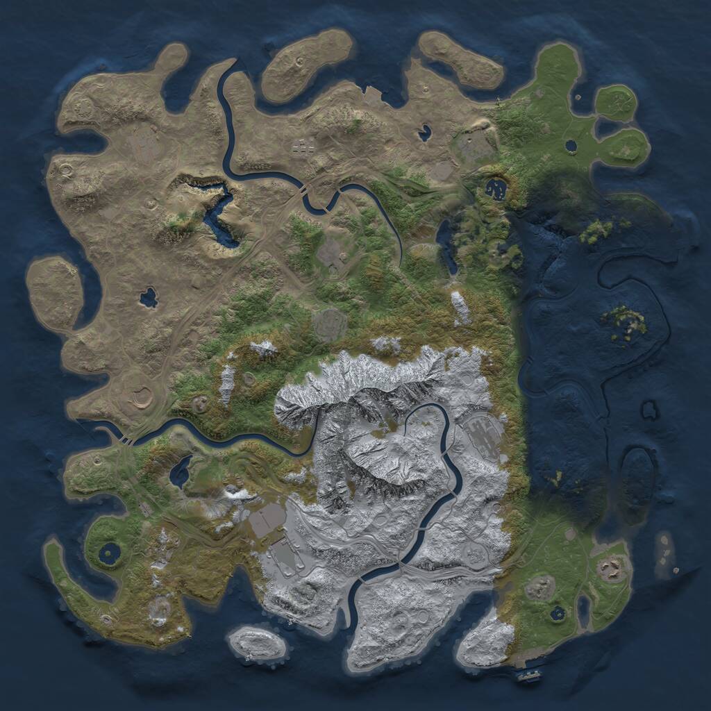 Rust Map: Procedural Map, Size: 5000, Seed: 1464971998, 17 Monuments
