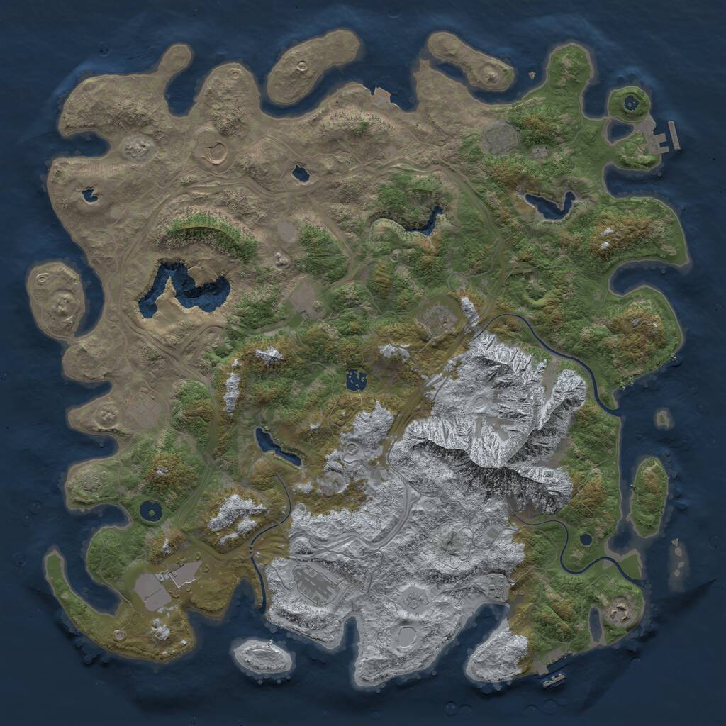 Rust Map: Procedural Map, Size: 5000, Seed: 1464971998, 16 Monuments