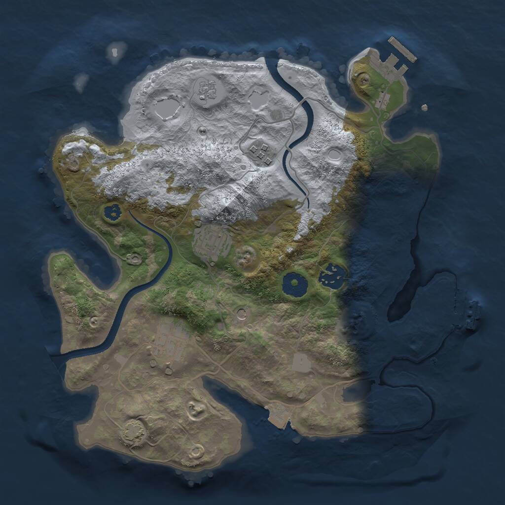 Rust Map: Procedural Map, Size: 3000, Seed: 1116515454, 12 Monuments
