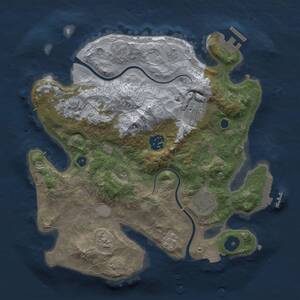 Thumbnail Rust Map: Procedural Map, Size: 3000, Seed: 1116515454, 11 Monuments