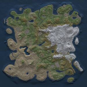 Thumbnail Rust Map: Procedural Map, Size: 4500, Seed: 1145247548, 16 Monuments