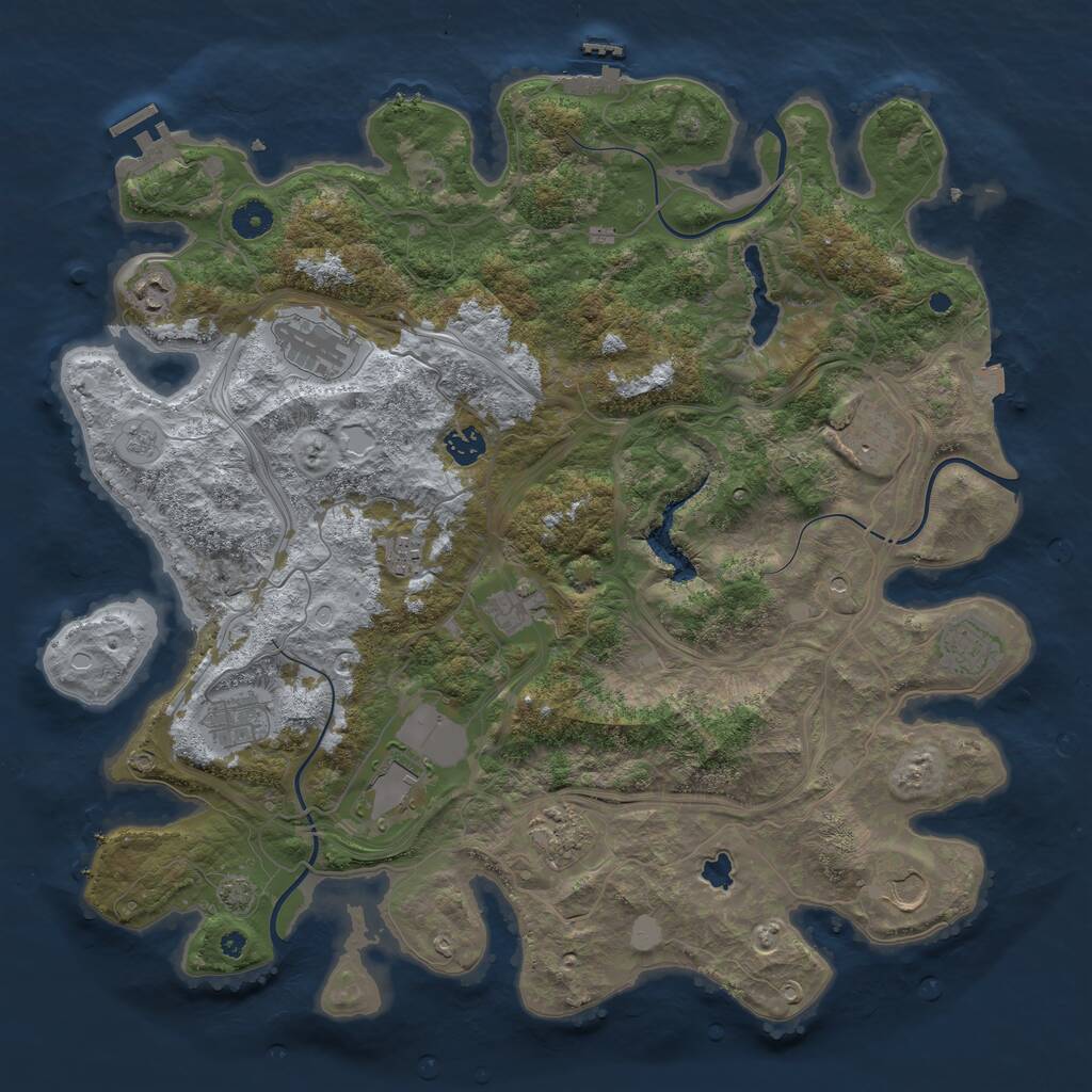 Rust Map: Procedural Map, Size: 4250, Seed: 127234449, 17 Monuments