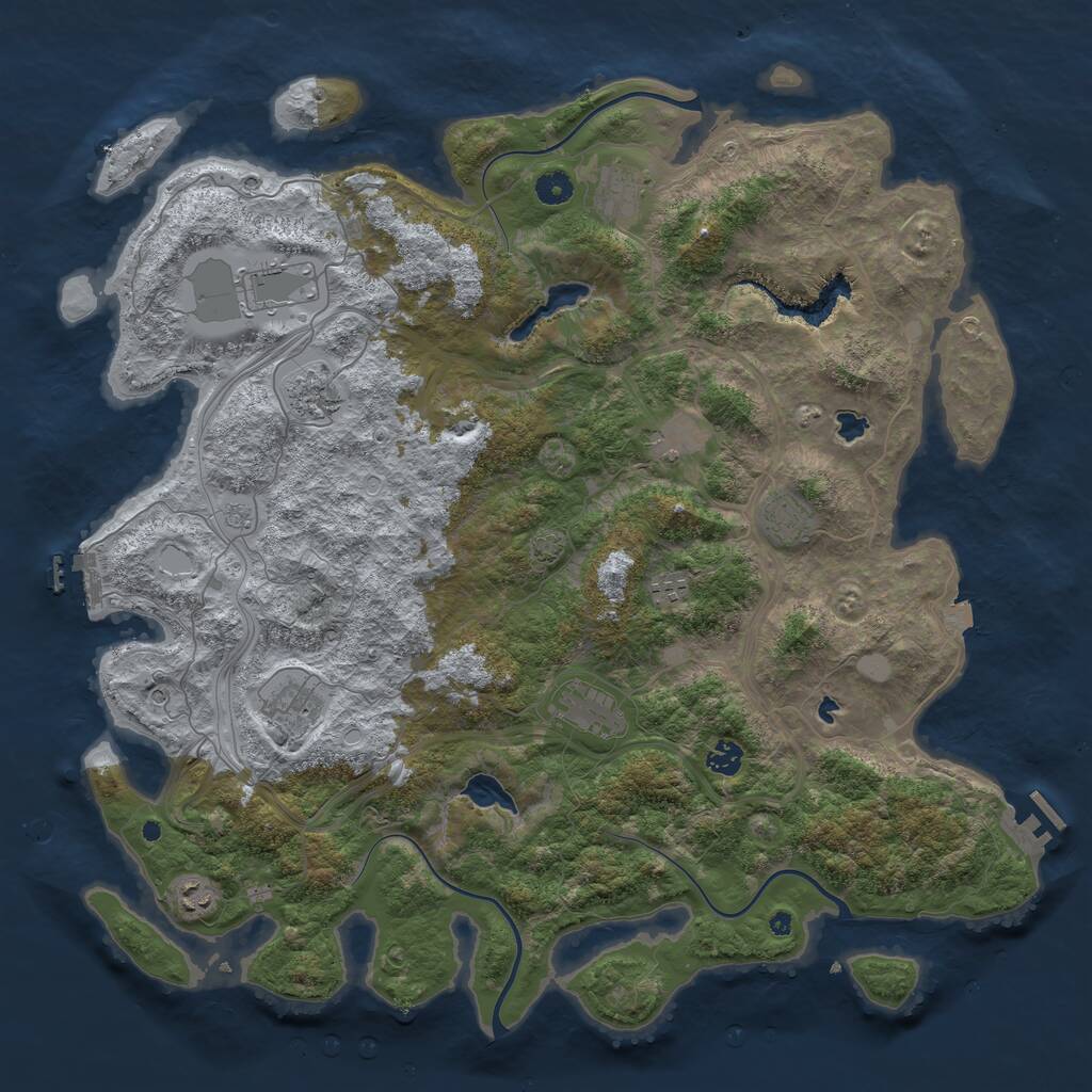 Rust Map: Procedural Map, Size: 4650, Seed: 53027656, 16 Monuments