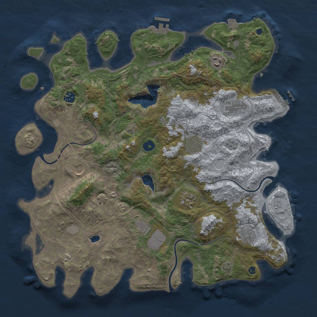 Rust Map: Procedural Map, Size: 4253, Seed: 685823707, 15 Monuments