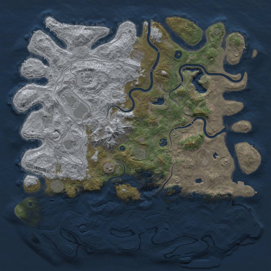 Rust Map: Procedural Map, Size: 5000, Seed: 897465434, 15 Monuments