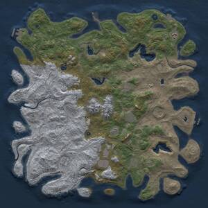 Thumbnail Rust Map: Procedural Map, Size: 5000, Seed: 1890214181, 17 Monuments