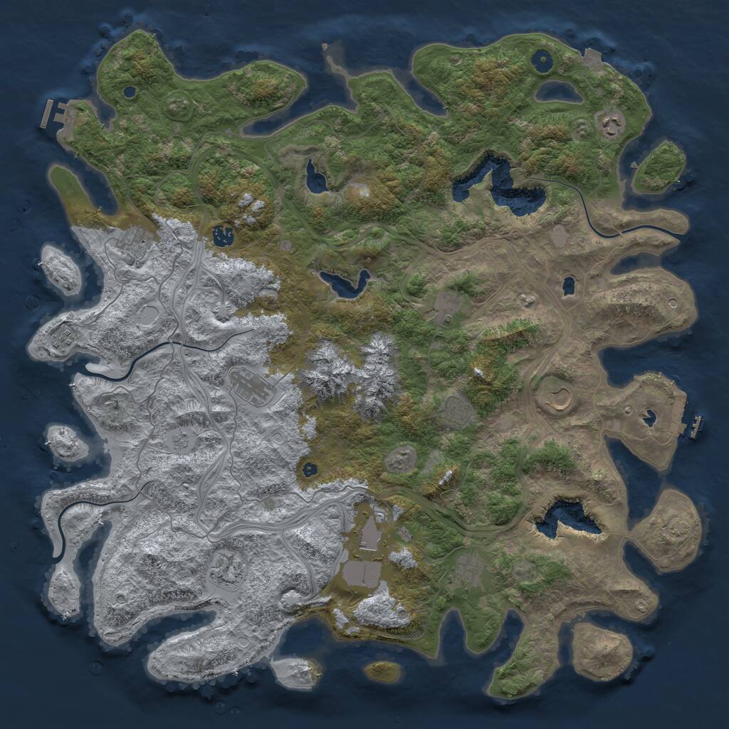 Rust Map: Procedural Map, Size: 5000, Seed: 1890214181, 17 Monuments