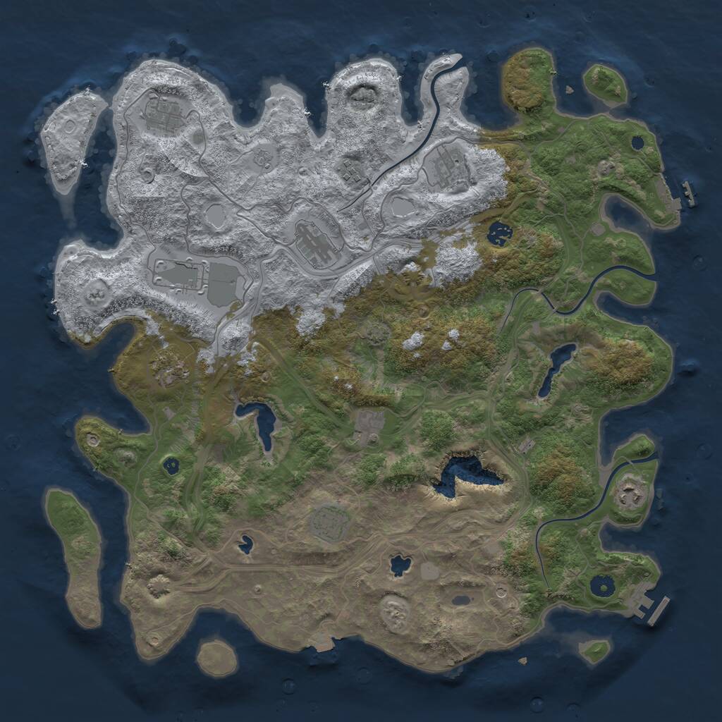 Rust Map: Procedural Map, Size: 4500, Seed: 21766898, 16 Monuments