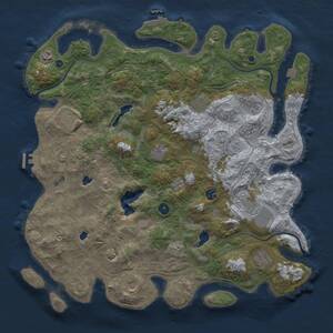 Thumbnail Rust Map: Procedural Map, Size: 4500, Seed: 218232078, 16 Monuments