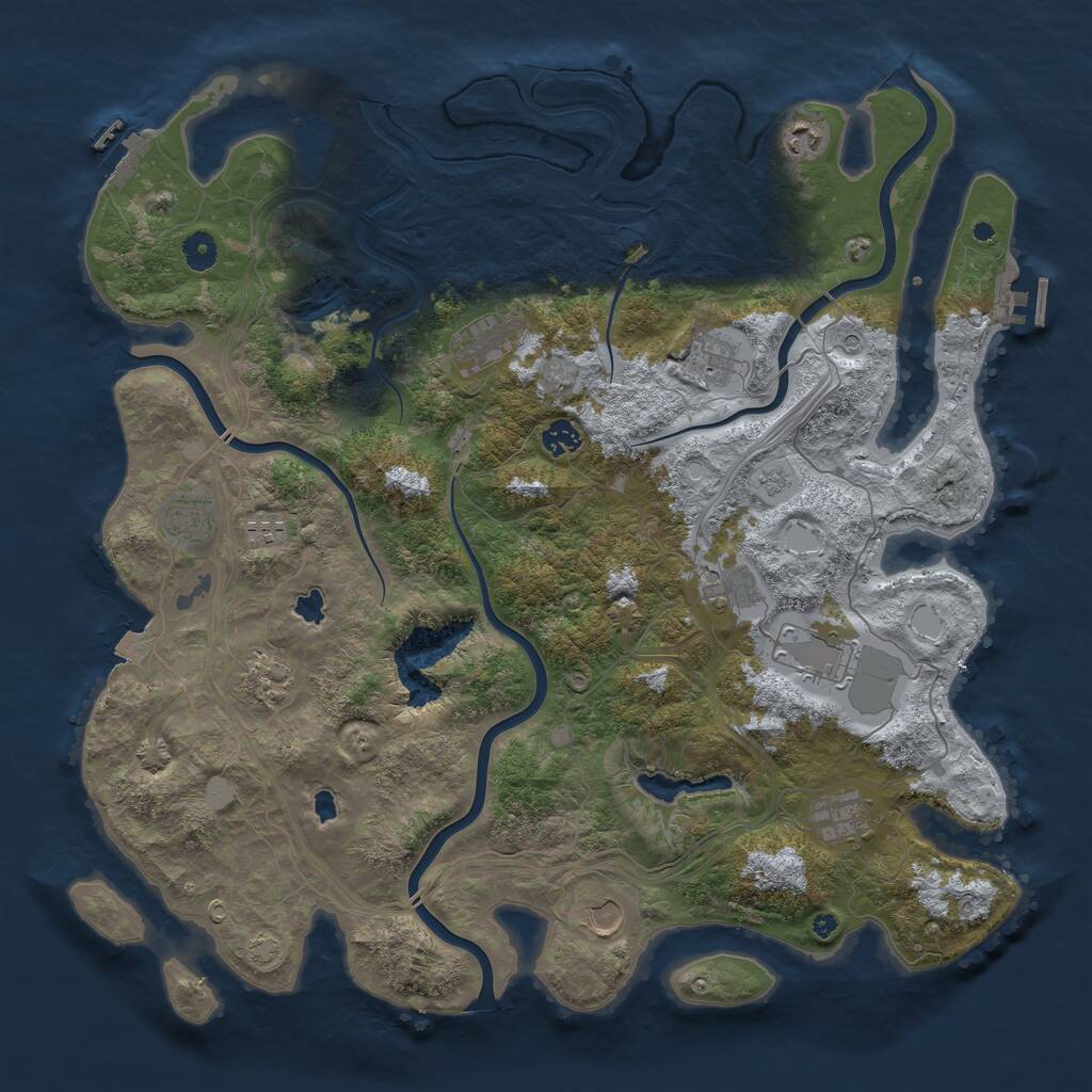 Rust Map: Procedural Map, Size: 4500, Seed: 218232078, 17 Monuments