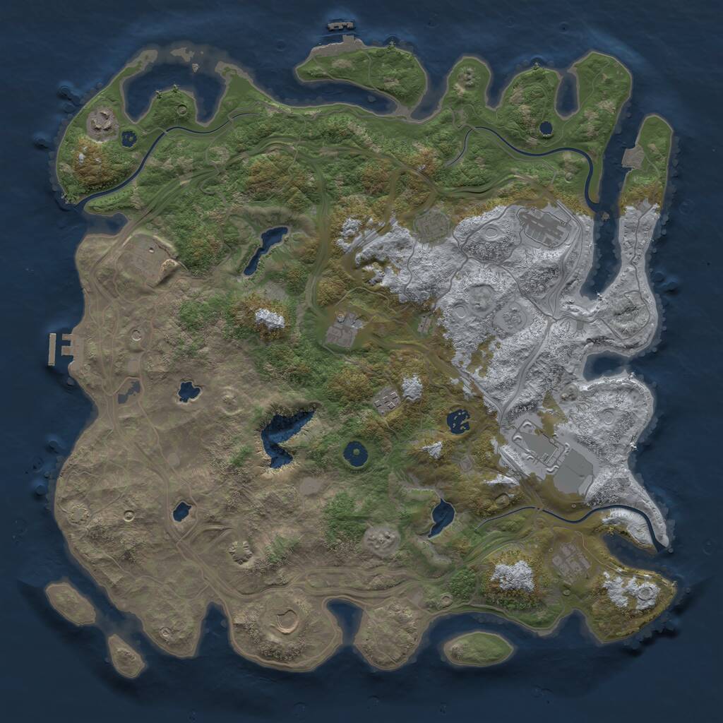 Rust Map: Procedural Map, Size: 4500, Seed: 218232078, 16 Monuments