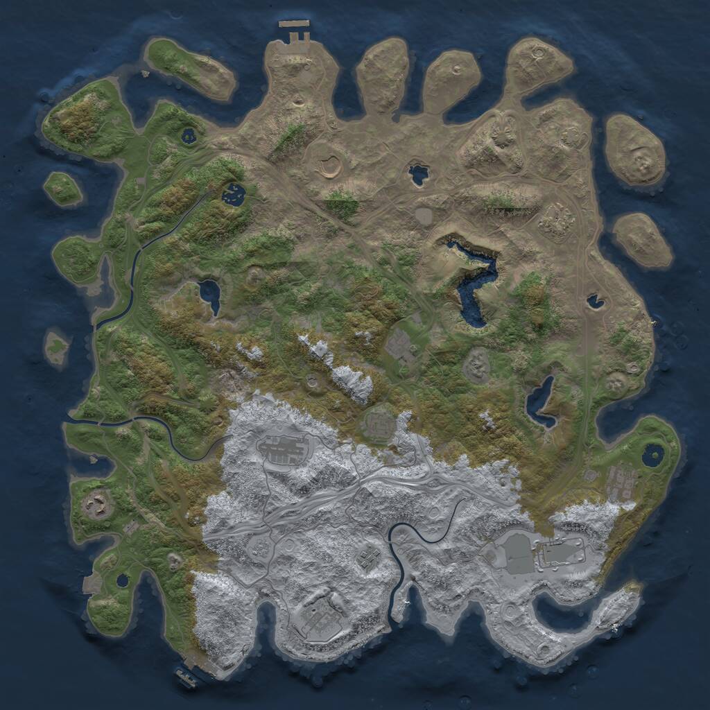 Rust Map: Procedural Map, Size: 4700, Seed: 315686153, 17 Monuments