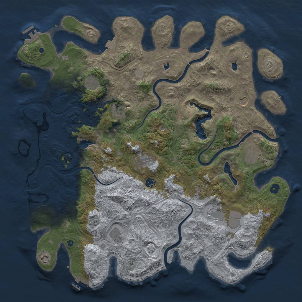 Rust Map: Procedural Map, Size: 4700, Seed: 315686153, 17 Monuments