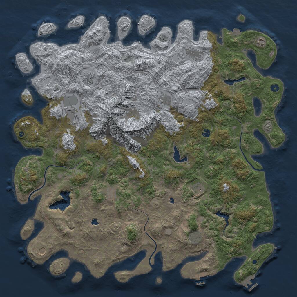 Rust Map: Procedural Map, Size: 5400, Seed: 17762077, 17 Monuments