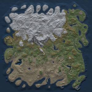 Thumbnail Rust Map: Procedural Map, Size: 5400, Seed: 17762077, 17 Monuments