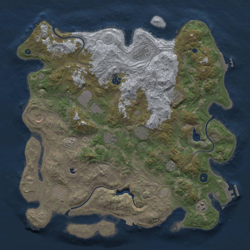 Rust Map: Procedural Map, Size: 4250, Seed: 701267160, 17 Monuments