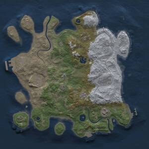 Thumbnail Rust Map: Procedural Map, Size: 3300, Seed: 397541788, 12 Monuments