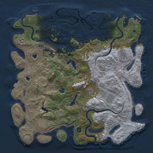 Thumbnail Rust Map: Procedural Map, Size: 4500, Seed: 1609933004, 16 Monuments