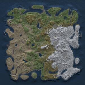 Thumbnail Rust Map: Procedural Map, Size: 4500, Seed: 1609933004, 14 Monuments