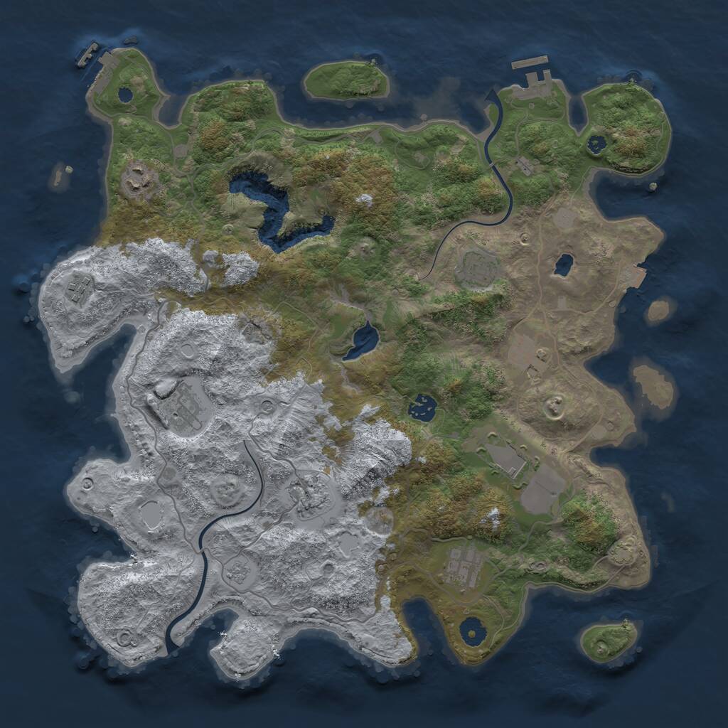 Rust Map: Procedural Map, Size: 4000, Seed: 946486, 15 Monuments