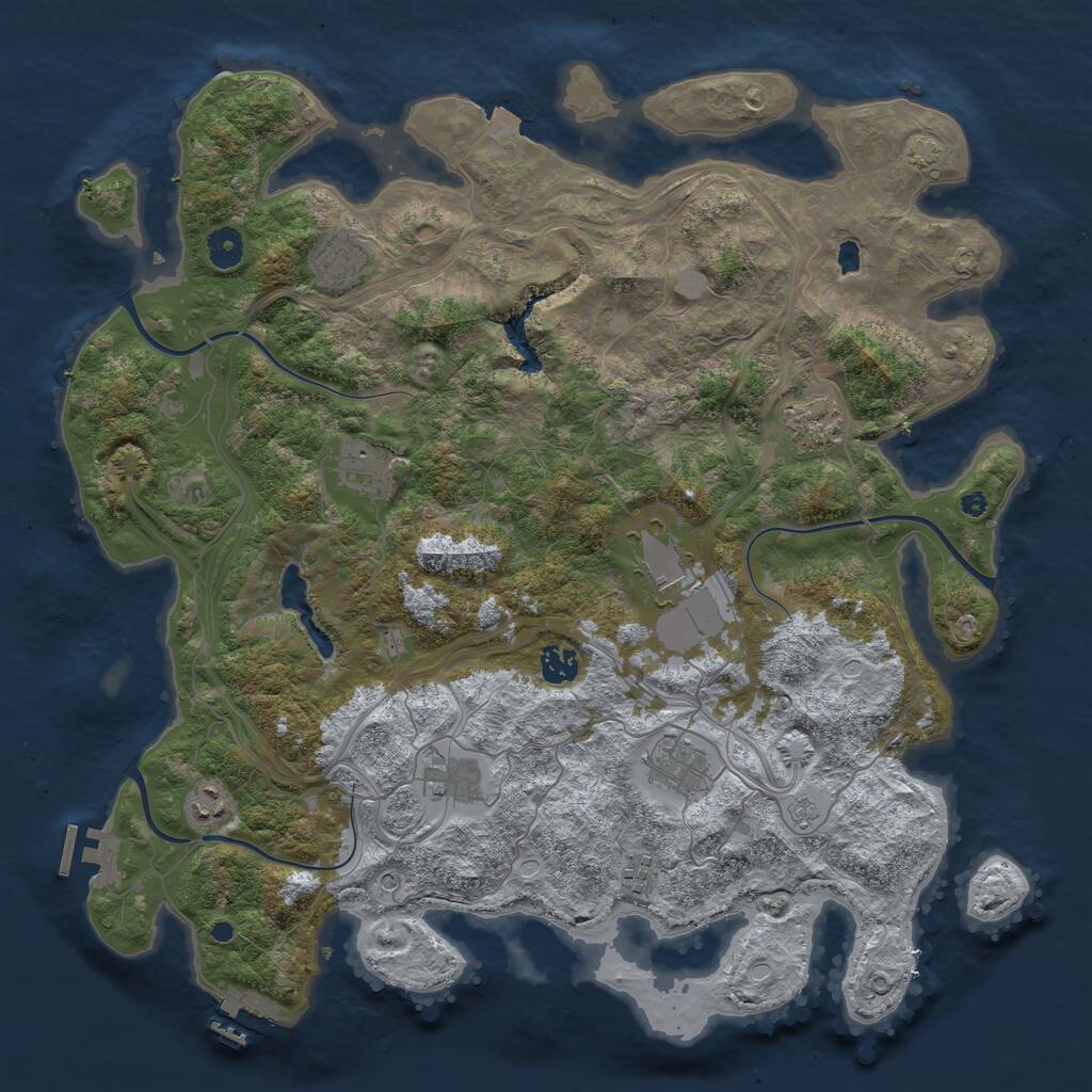 Rust Map: Procedural Map, Size: 4250, Seed: 1884979114, 15 Monuments