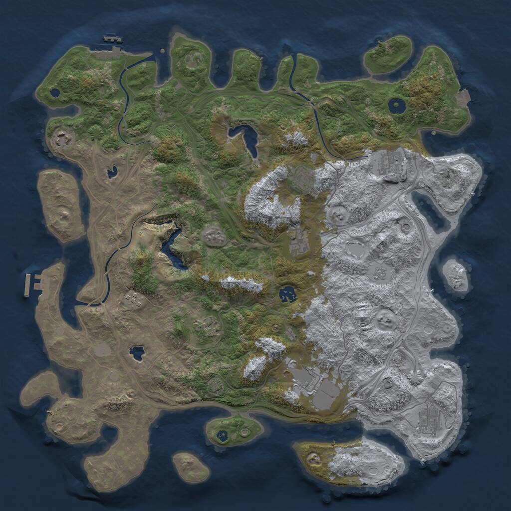 Rust Map: Procedural Map, Size: 4500, Seed: 731383776, 15 Monuments