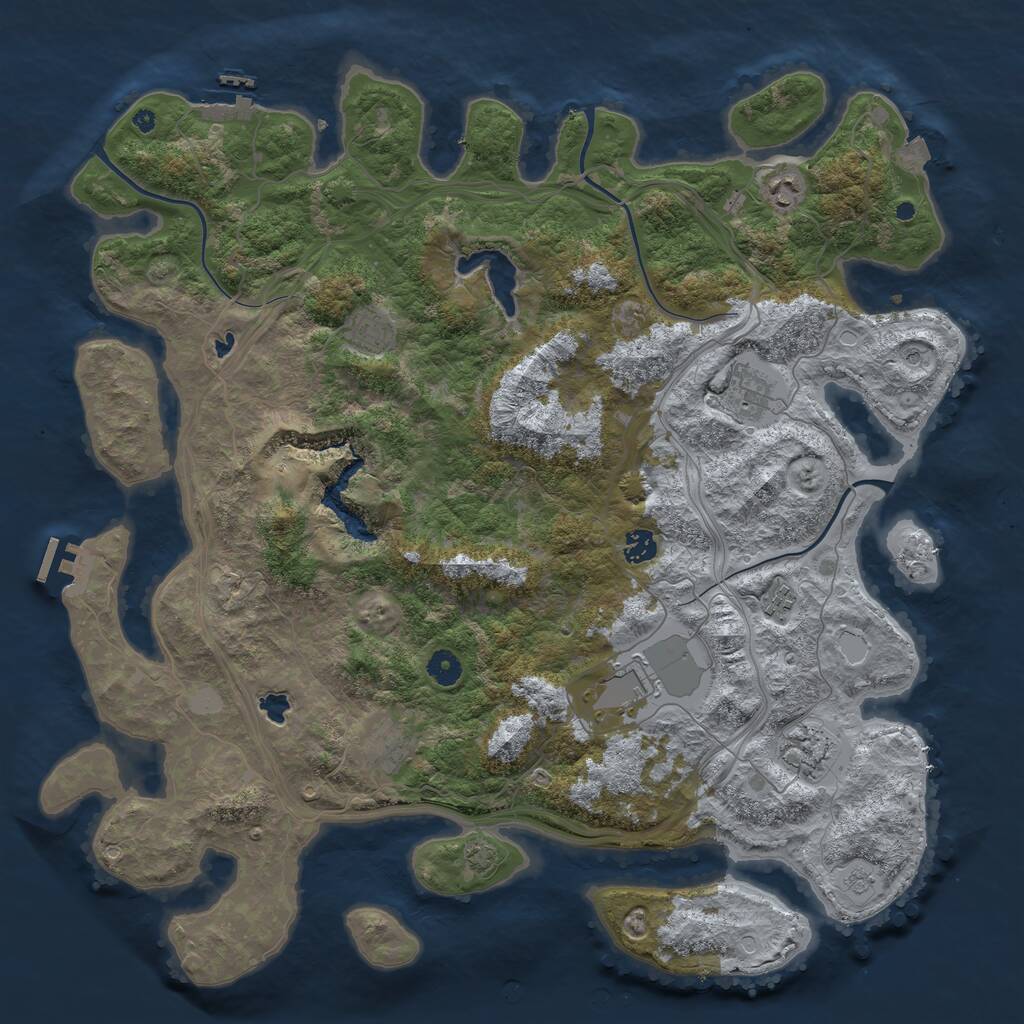 Rust Map: Procedural Map, Size: 4500, Seed: 731383776, 14 Monuments