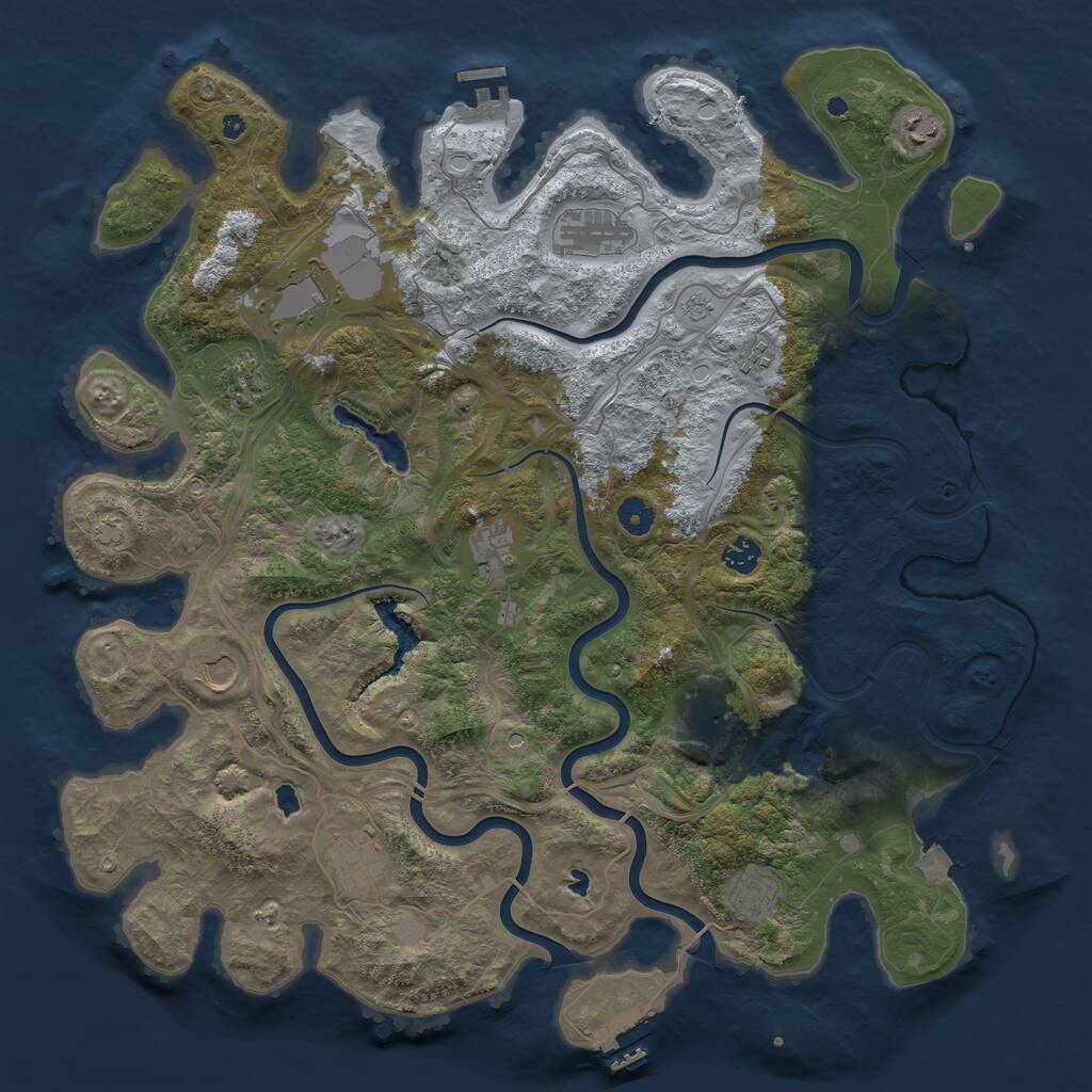 Rust Map: Procedural Map, Size: 4500, Seed: 1576953190, 17 Monuments