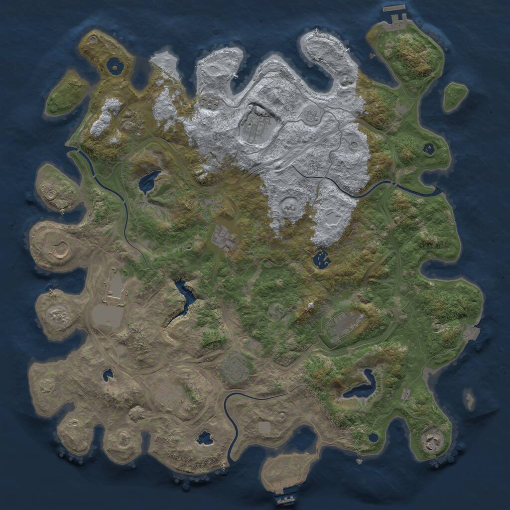 Rust Map: Procedural Map, Size: 4500, Seed: 1576953190, 17 Monuments