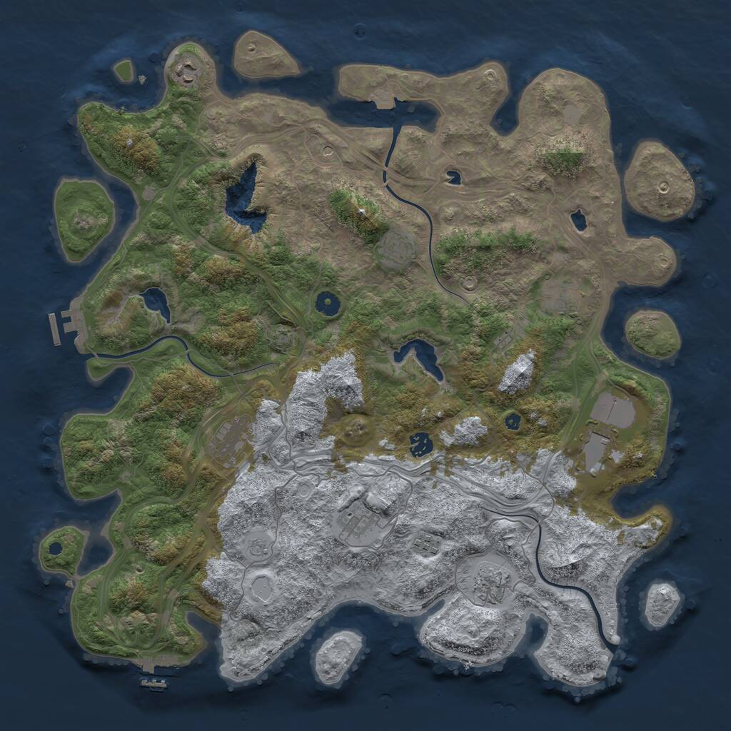 Rust Map: Procedural Map, Size: 4500, Seed: 181490174, 15 Monuments