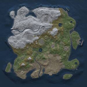 Thumbnail Rust Map: Procedural Map, Size: 3500, Seed: 490261, 13 Monuments