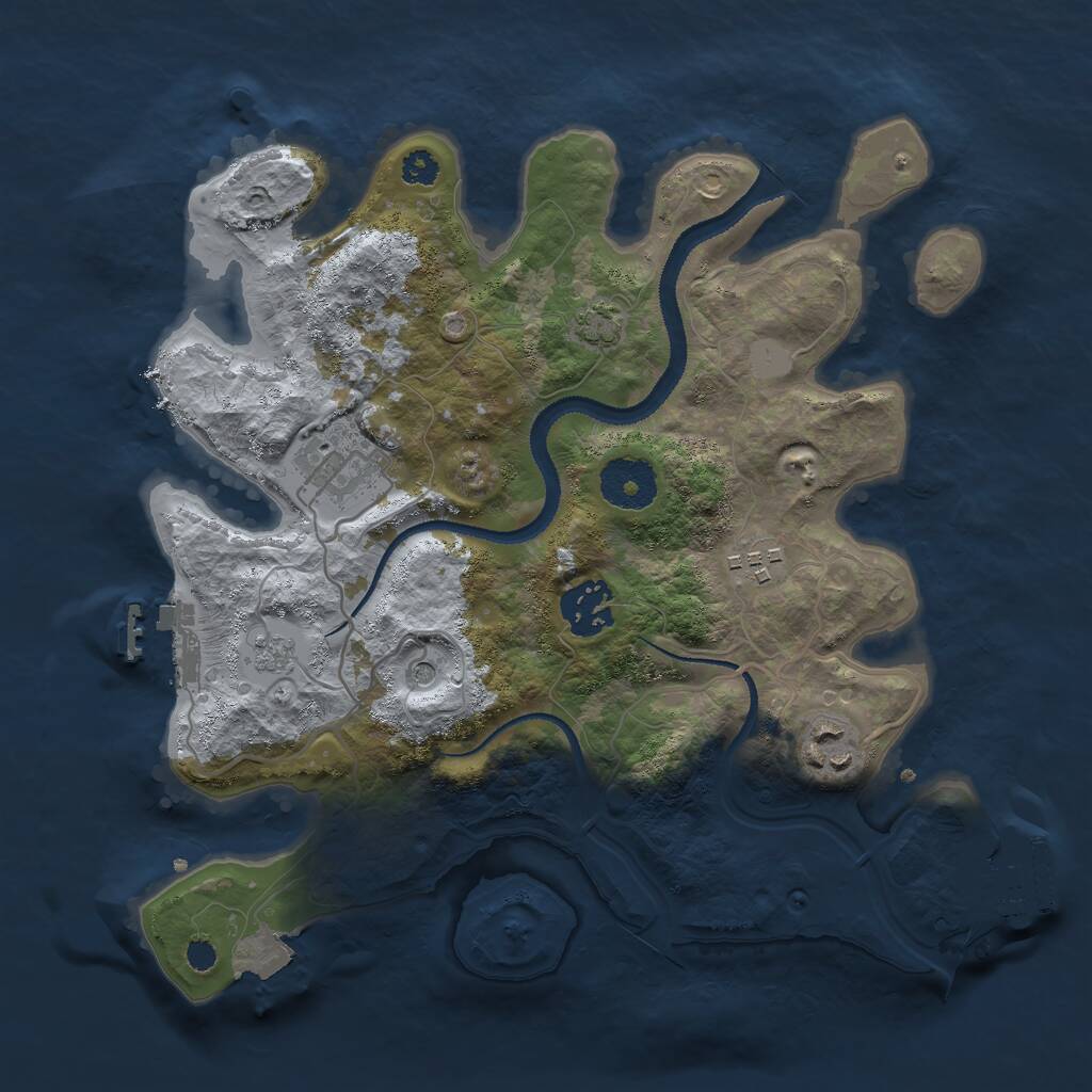 Rust Map: Procedural Map, Size: 3000, Seed: 1906506610, 10 Monuments