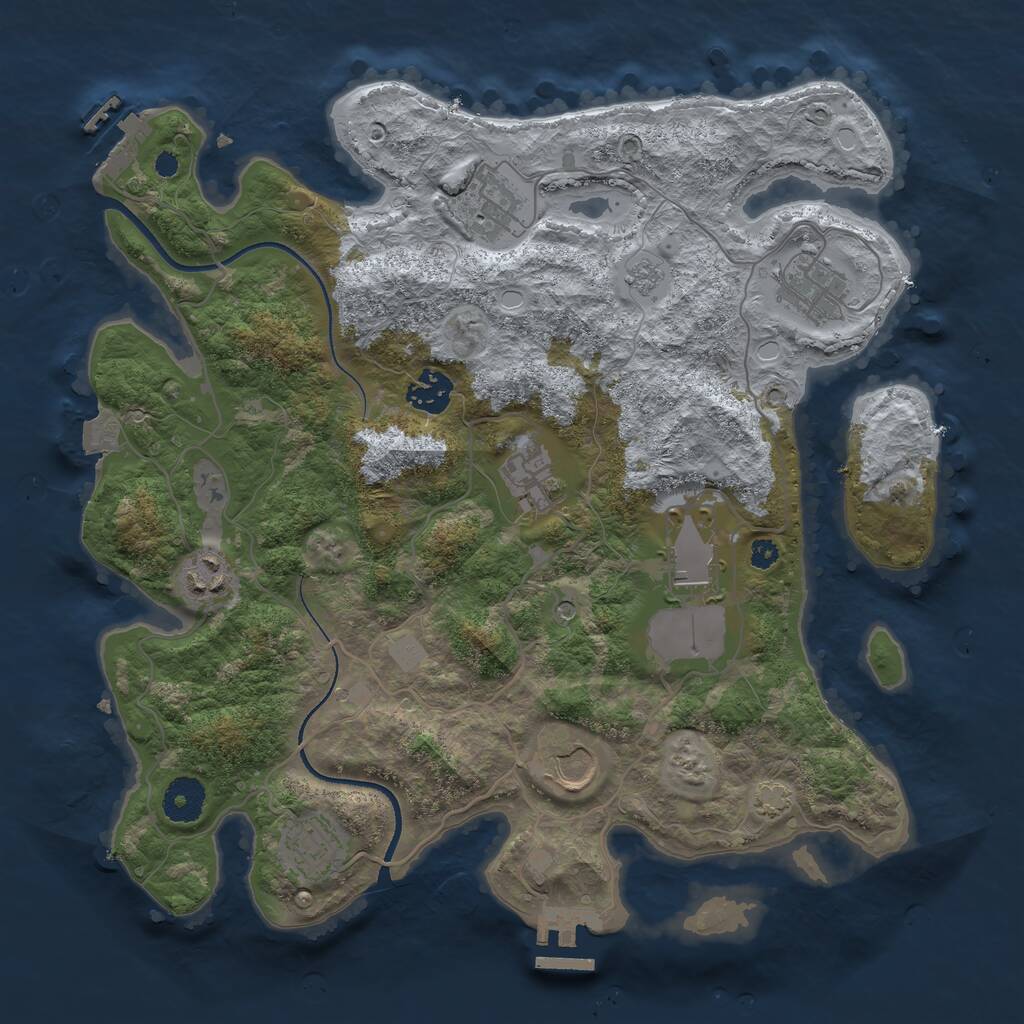 Rust Map: Procedural Map, Size: 3500, Seed: 1588129172, 14 Monuments