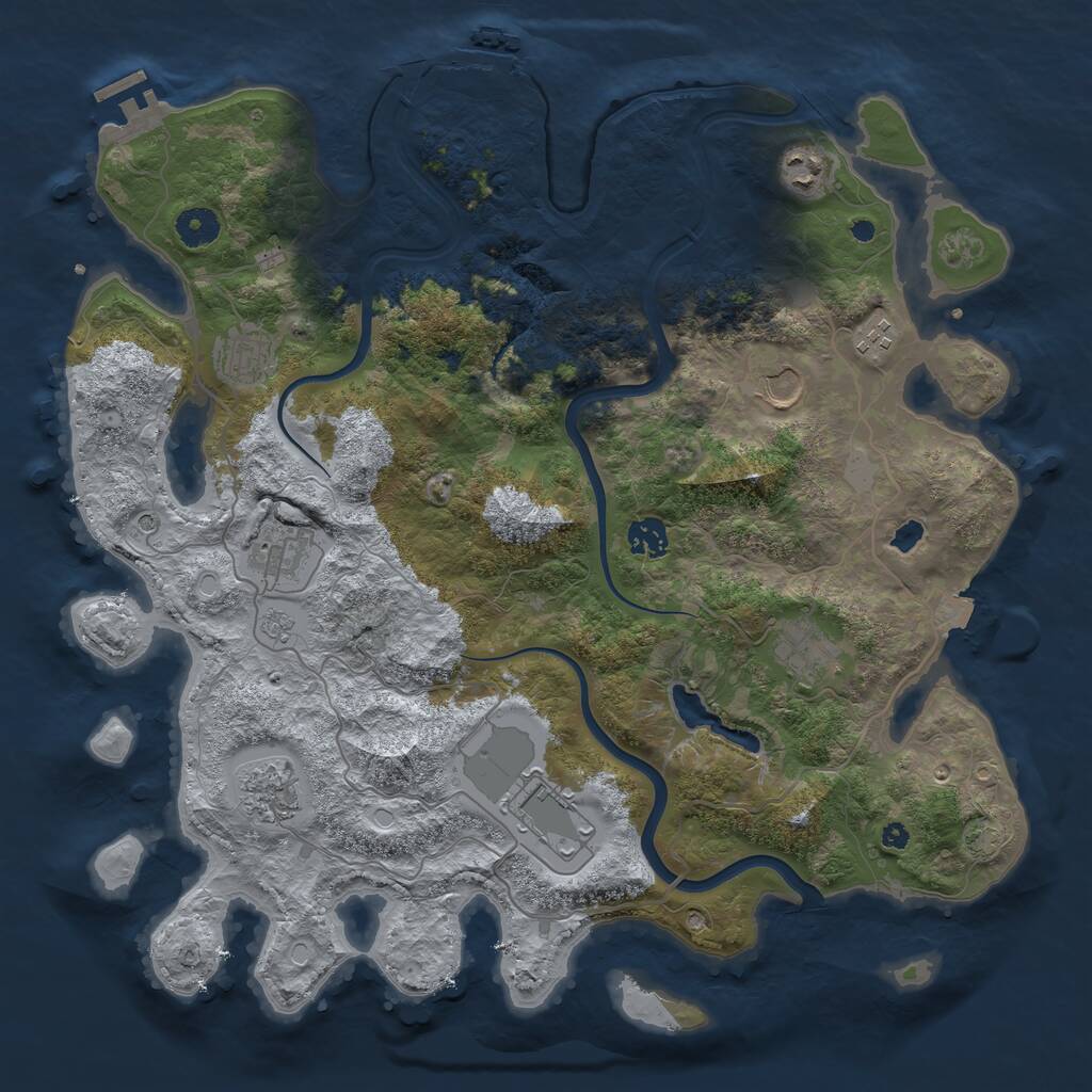 Rust Map: Procedural Map, Size: 4000, Seed: 59999, 15 Monuments