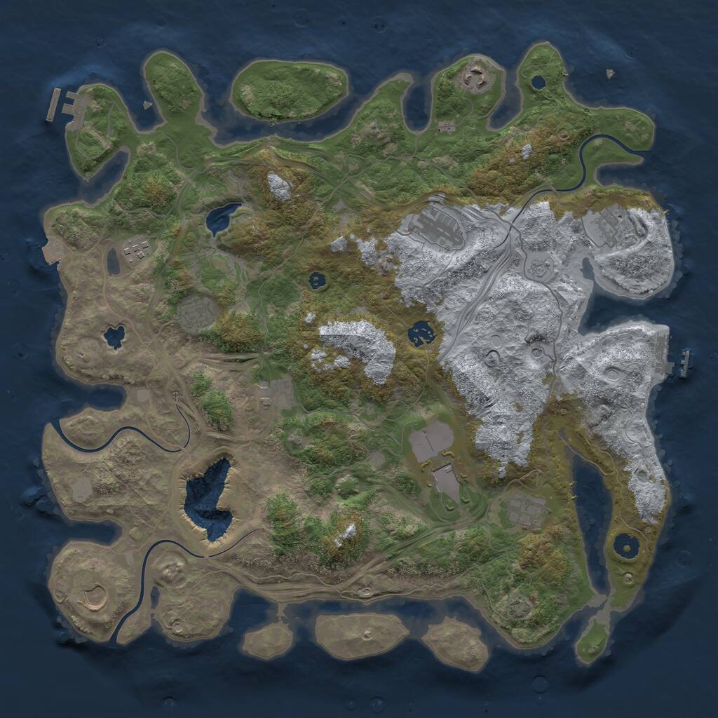 Rust Map: Procedural Map, Size: 4250, Seed: 1810925949, 16 Monuments