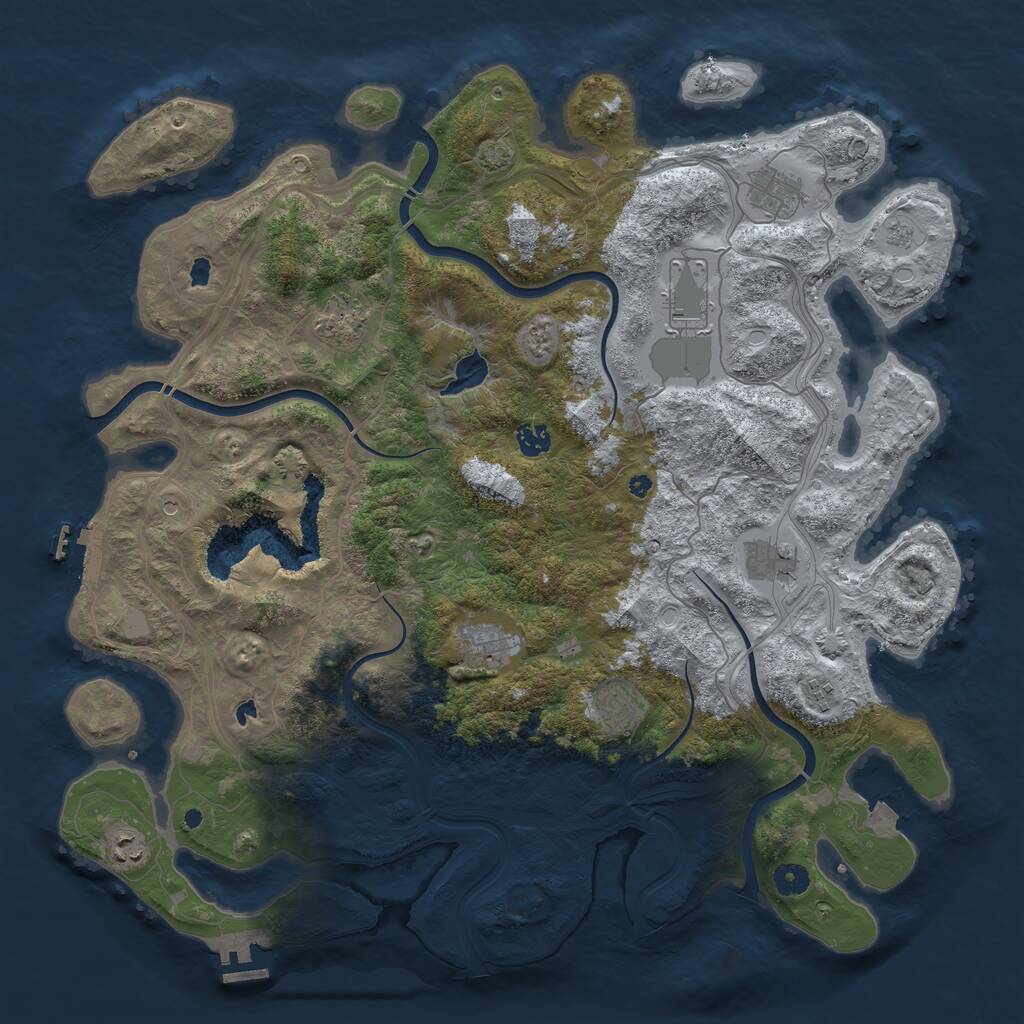 Rust Map: Procedural Map, Size: 4500, Seed: 398171962, 15 Monuments