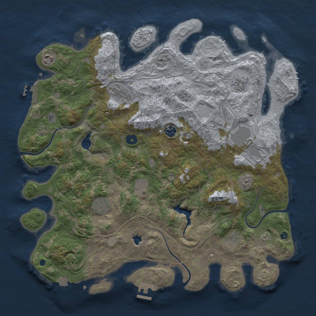 Rust Map: Procedural Map, Size: 4300, Seed: 420588, 15 Monuments