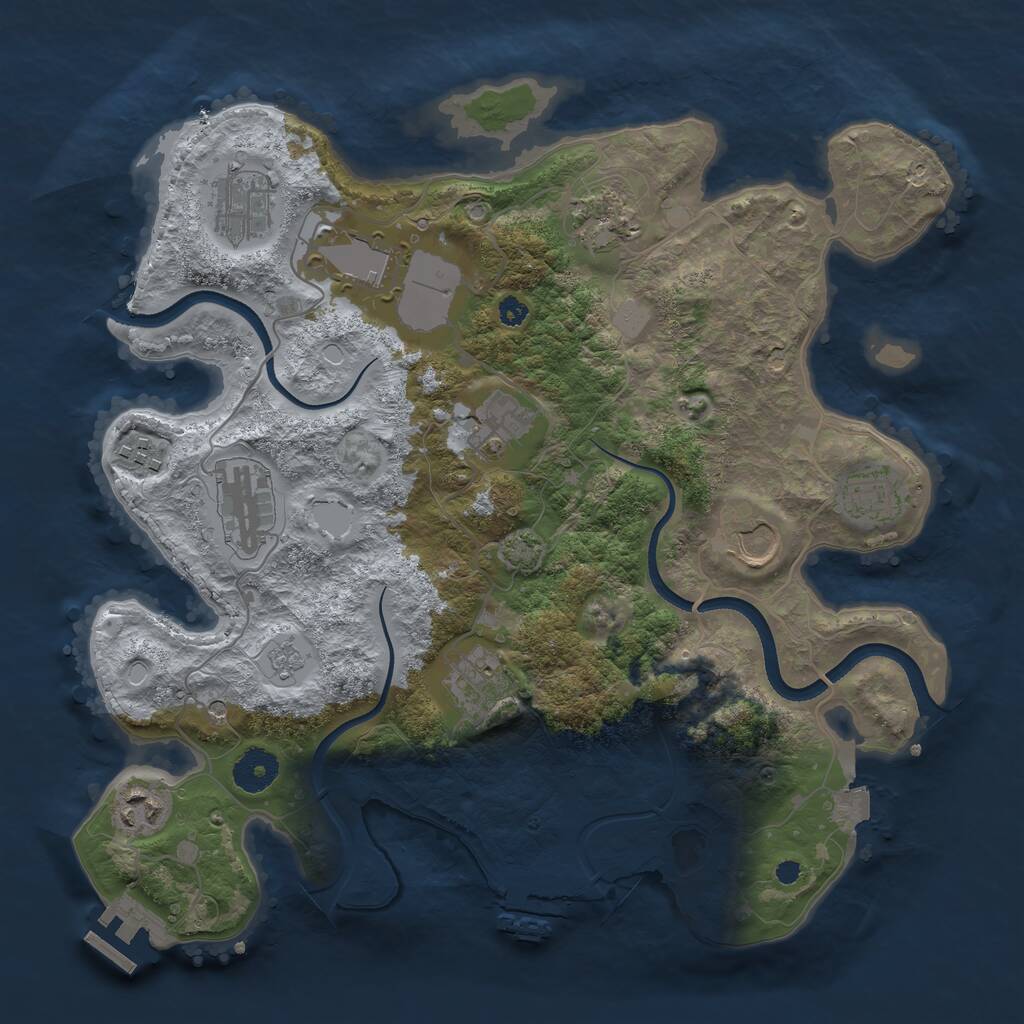 Rust Map: Procedural Map, Size: 3500, Seed: 1845602739, 16 Monuments