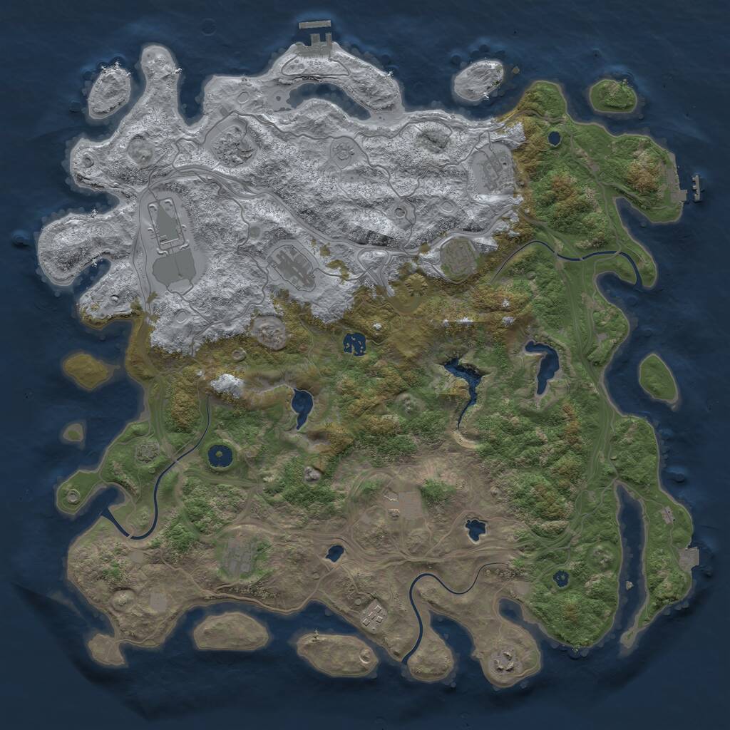 Rust Map: Procedural Map, Size: 4600, Seed: 79982145, 16 Monuments