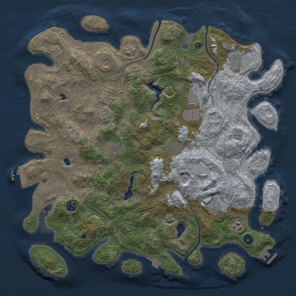 Rust Map: Procedural Map, Size: 4500, Seed: 55288747, 15 Monuments
